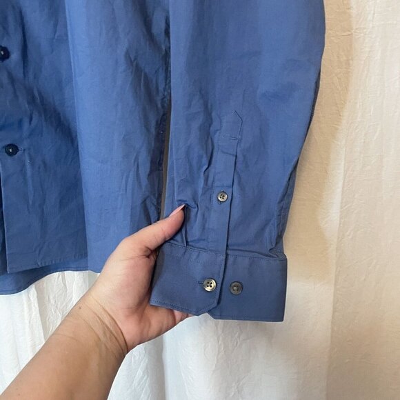 Express 1MX Blue Slim Fit Dress Shirt Size XL (17-17.5) - Picture 6 of 7